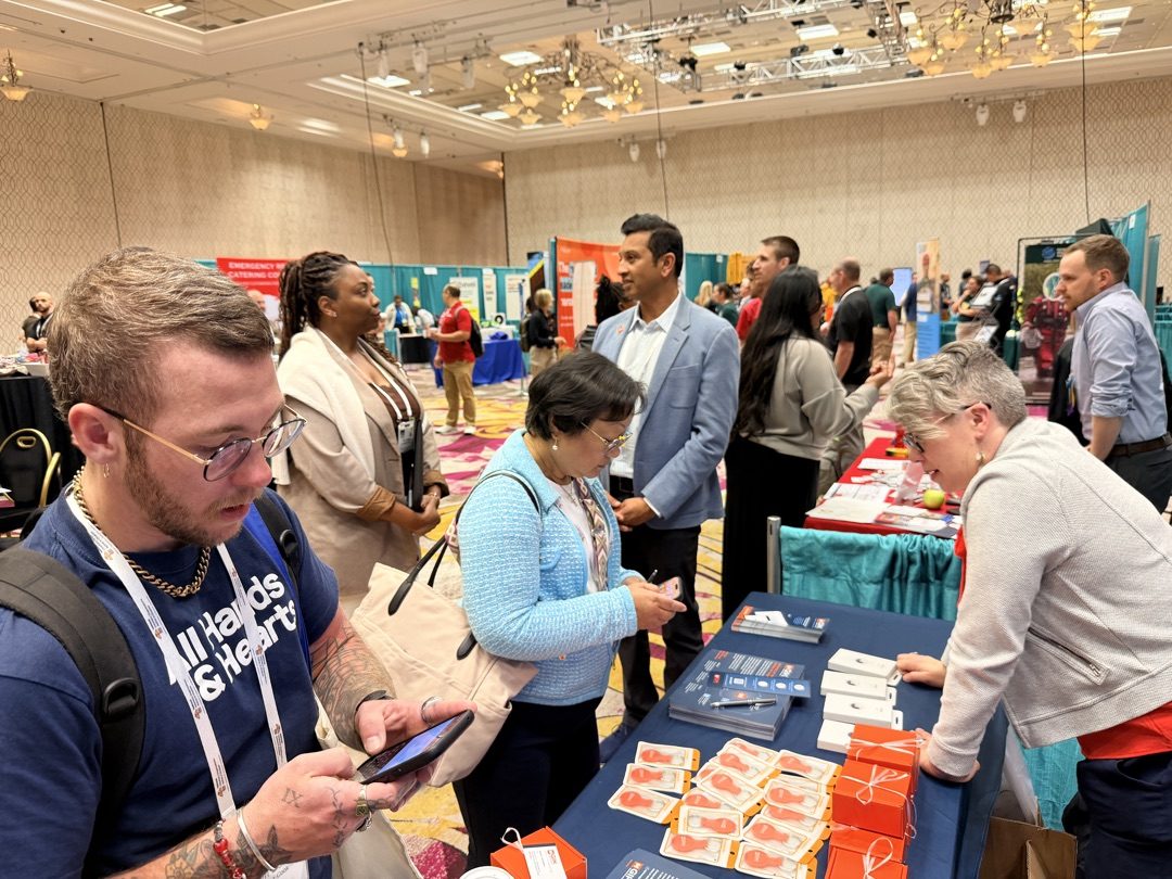 Relief leaders connecting at the GIK Marketplace booth